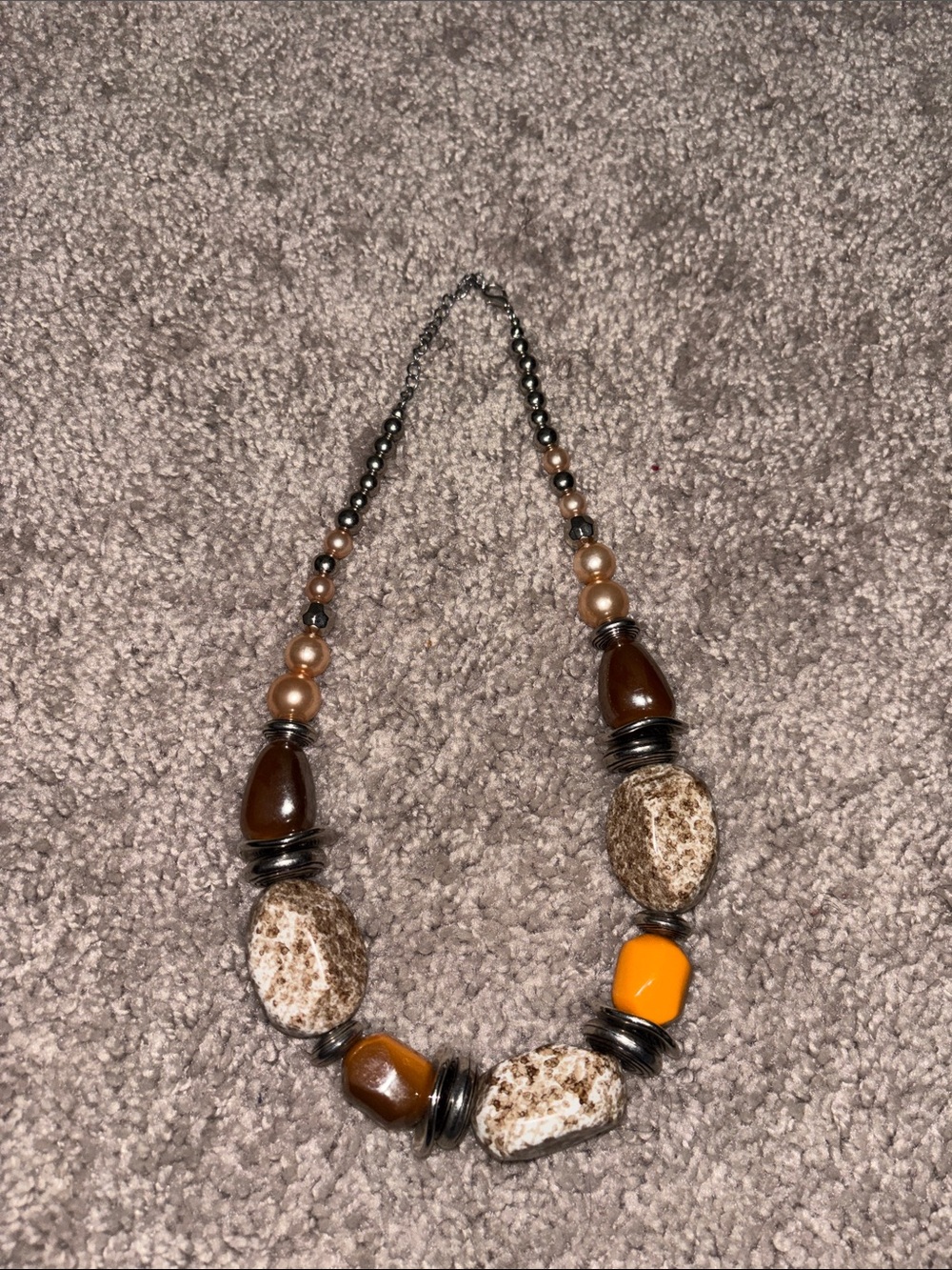 paparazzi Brown, Beige and Orange Beaded Bracelet